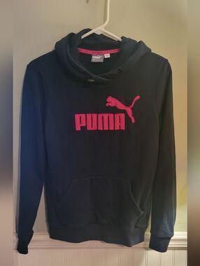 Puma Womens Black Pullover Sweatshirt Size Medium